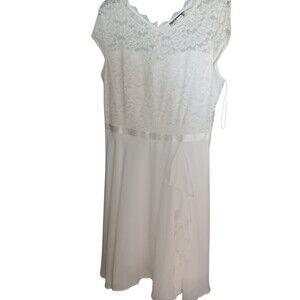 Miusol White Lace Dress Size XL Elegant Cocktail Wedding Guest Ruffle